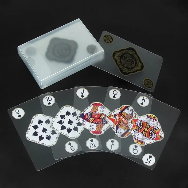 Cartas de jogo de plástico transparente à prova d'água, criativo, durável, pvc, pôquer para jogo de tabuleiro, clássico, jogo de cartas, diversão para família