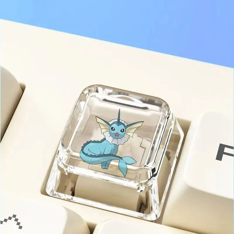 Teclado mecânico cruzado personalizado anime keycap único charmeleon blastoise eevee transparente dos desenhos animados keycap