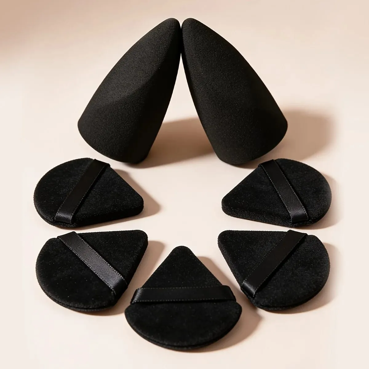 Conjunto de esponja de maquiagem profissional, 7 peças, aplicadores de mistura multifacetados, ferramentas faciais suaves para a pele