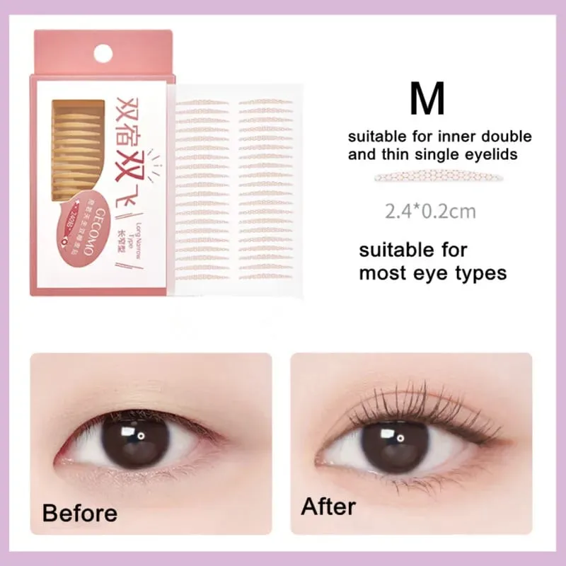 960PCS Invisible Double Eyelid Tape Sticker Long Lasting Double-Fold Self-Adhesive Paste Clear Beige Big Eye Tools