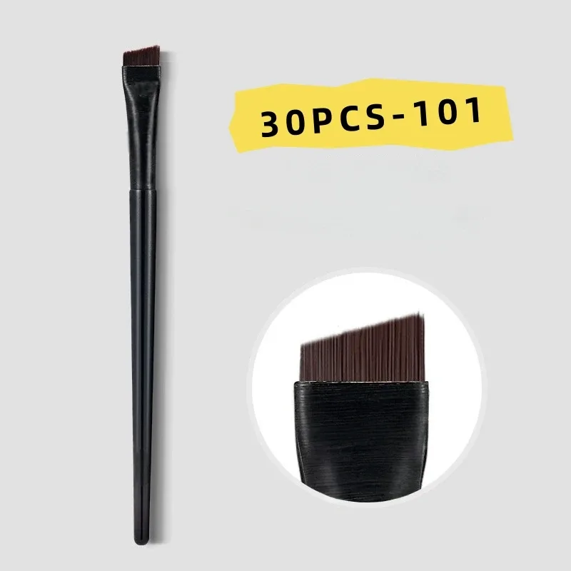 3/6/9/15/30PCS Ultra Thin Blade Eyeliner Brush Set Fine Angle Flat Eyebrow Brush Under The Eyes Flat Head Precise Detail Brushes