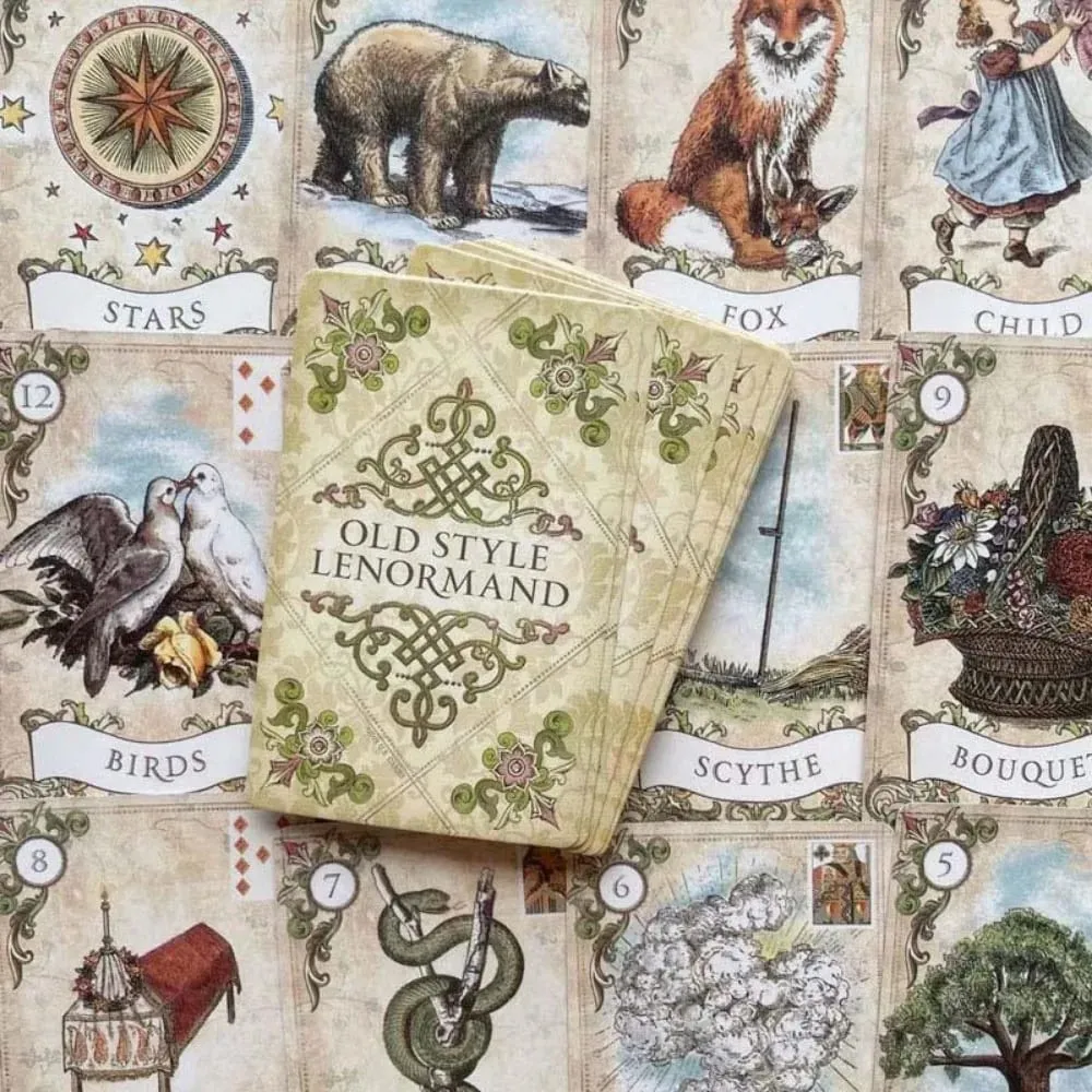 38 folhas versão em inglês estilo antigo Lenormand cartões de adivinhação 9*6cm