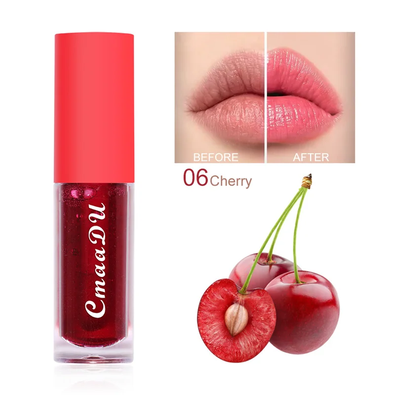 Fruit Color Changing Lip Gloss Strawberry Lip Oil Moisturizing Reduce Lips Line Liquid Lipstick Waterproof Jelly Plump Lips Care