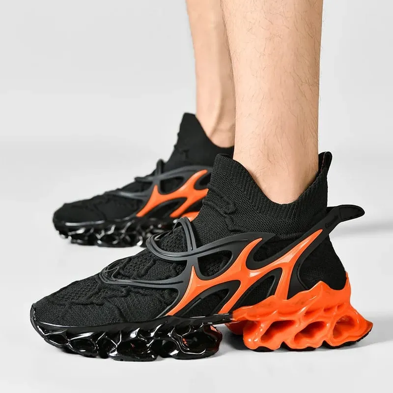 Men's Blade Type Shoes Breathable Shock Absorption Running Shoes Non-Slip Shoes For Jogging Tennis Gym Casual Walking Sneakers