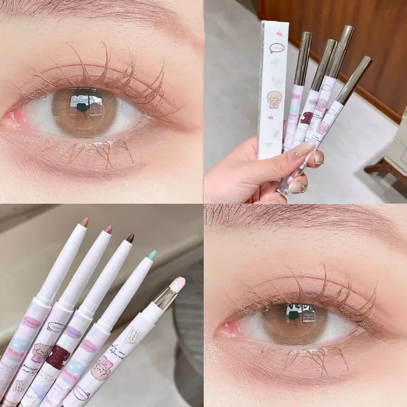 Pearlescent Grape Eyeliner Gel With Brush Blend Silky Smooth Tea Brown Pink Lying Silkworm Waterproof Eye Liner Pencil Makeup