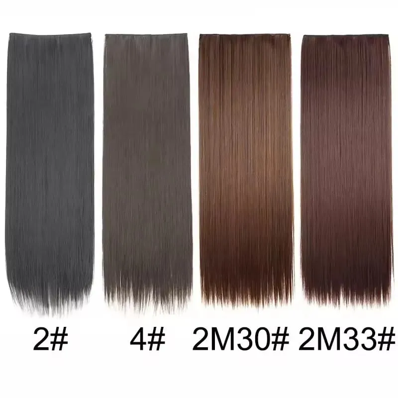 32 Inch Synthetic No Clips Invisible Wire Hair Extension Artificial Natural Fake False Long Straight Hairpiece Blonde For Women