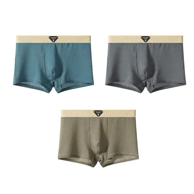 1/3 pçs masculino fresco gelo seda boxers shorts verão cetim-como sólida cuecas pele amigável malha respirável virilha roupa interior masculina