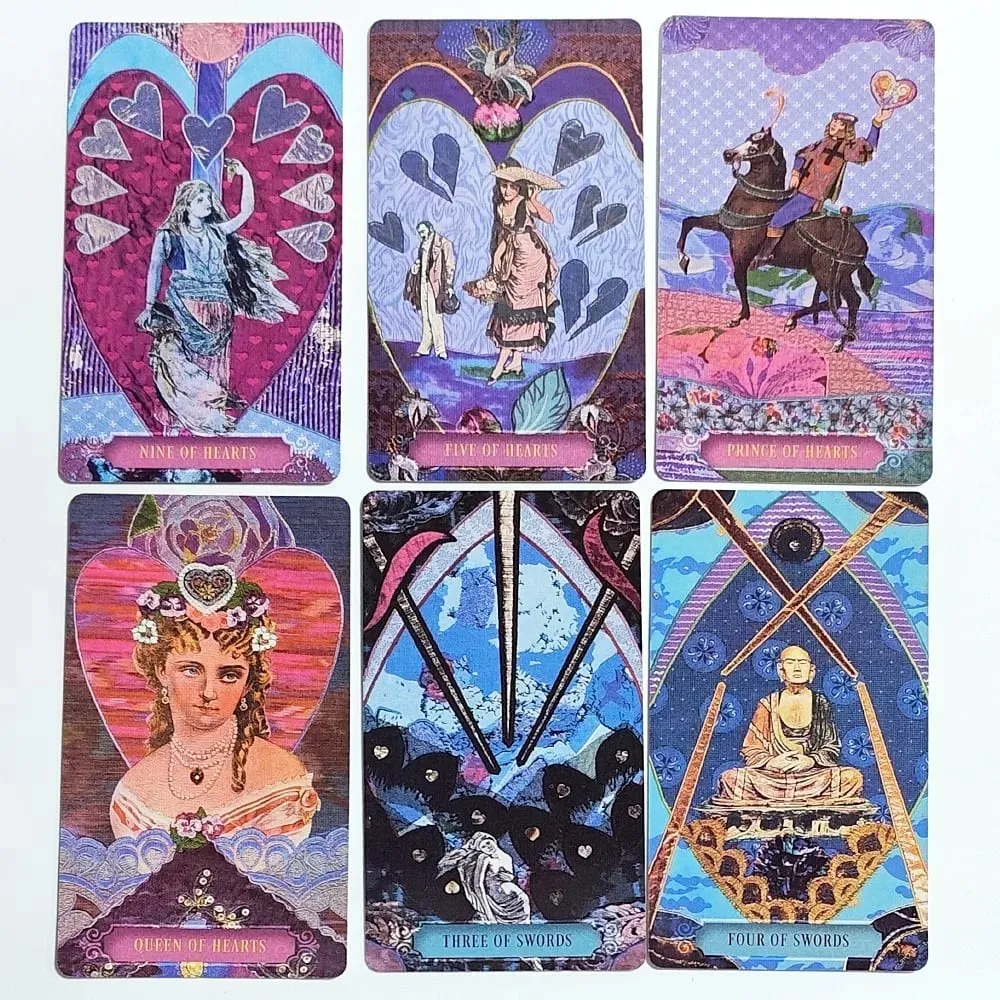 Baralho de tarô zerner-farber em relevo duplo, 10.5*6cm, 78 peças, arte de colagem, cartas de tarô, ferramenta de adivinhação espiritual em caixa rígida