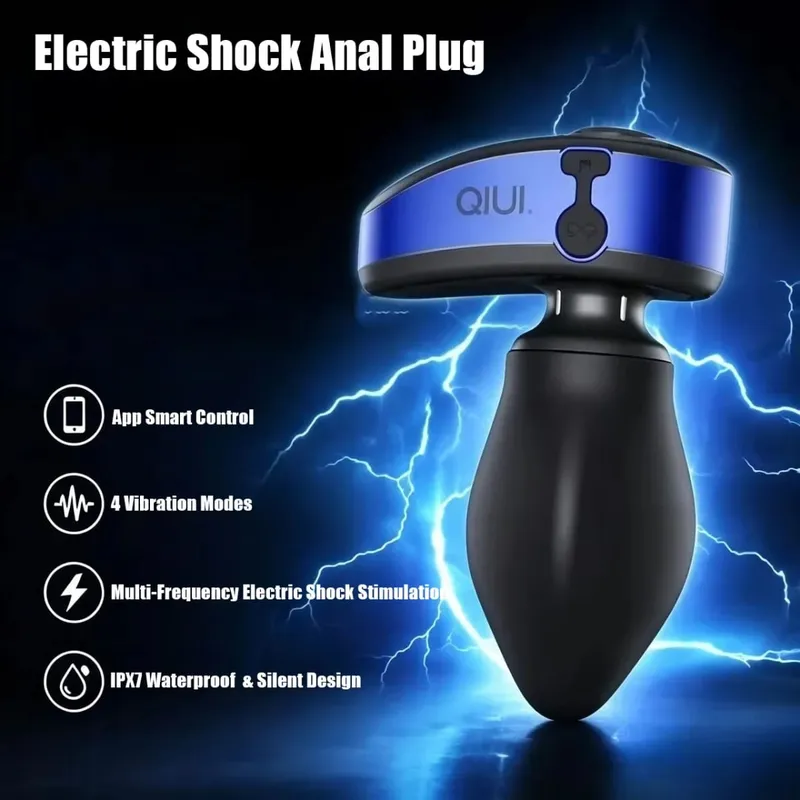 Plugue anal elétrico com controle remoto, plugue vibratório para bunda, expansão com diâmetro ajustável, bloqueio de plugue anal, brinquedos sexuais adultos