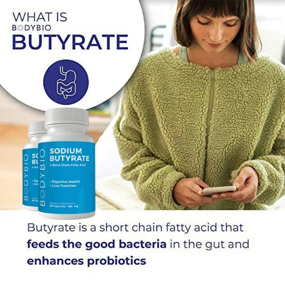 Sodium Butyrate Supplement Capsules for Digestion Health Supportloat Gas & Constipation Relief 120 Capsules — image 4