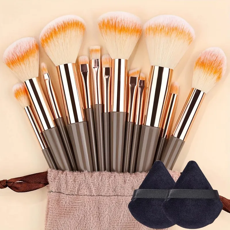 Conjunto de pincéis de maquiagem 13 peças, pincel sintético premium, base, pó, corretivo, sombra, blush, cosméticos, viagem