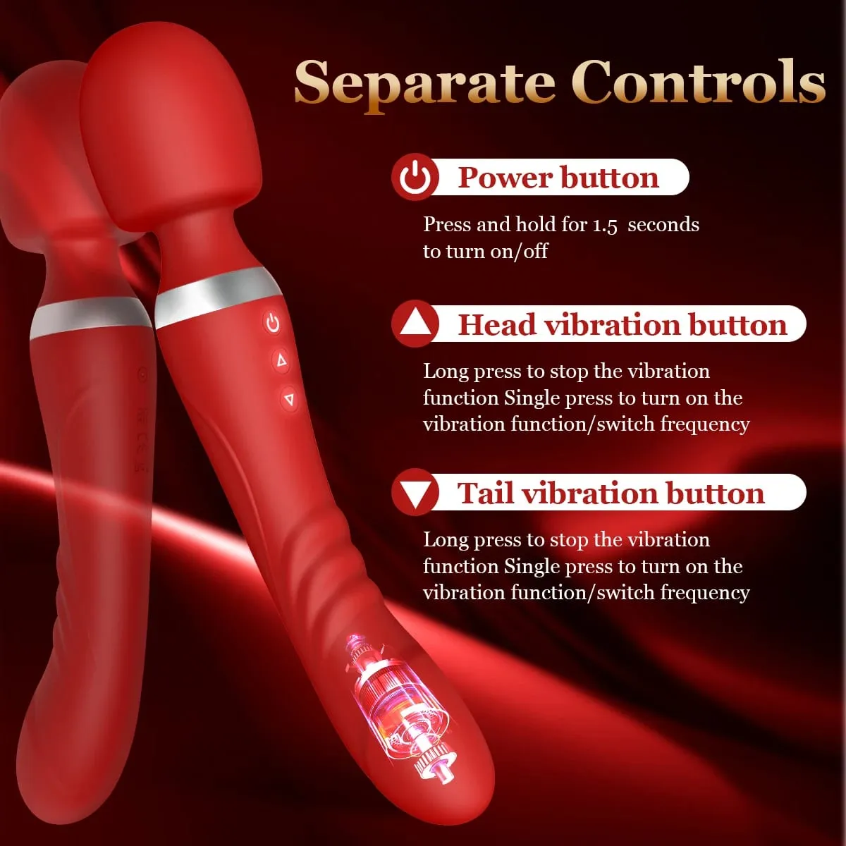 Vibrador av poderoso 2 em 1, varinha para mulheres, 10 modos, estimulador de clitóris, ponto g, massageador vaginal, brinquedos sexuais adultos para mulheres — image 3