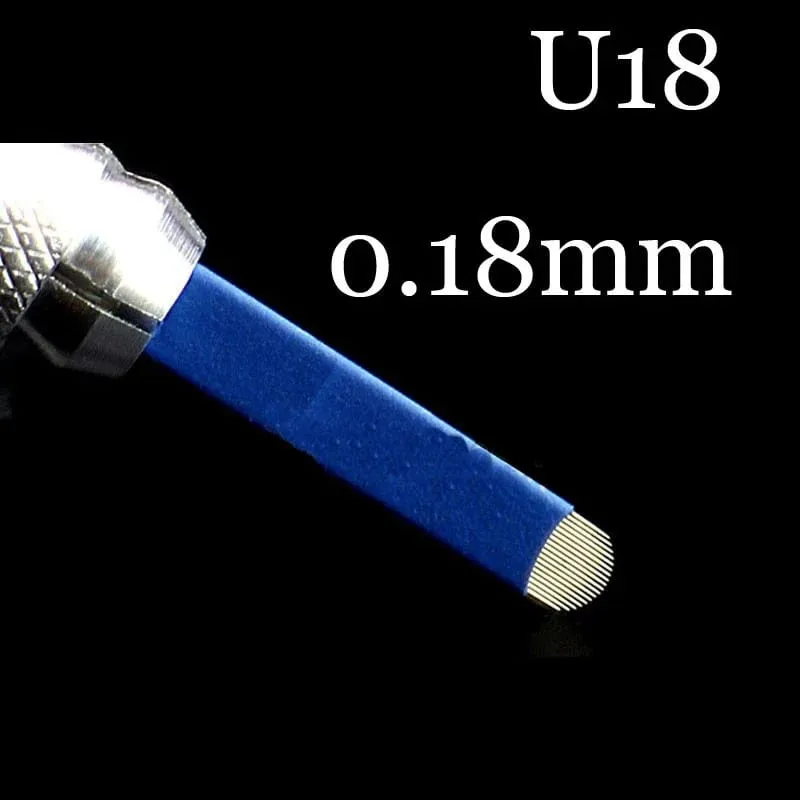 50pcs tebori 0.18mm tatuagem microblading lâminas agulhas para maquiagem permanente manual sobrancelha lâminas tamanhos
