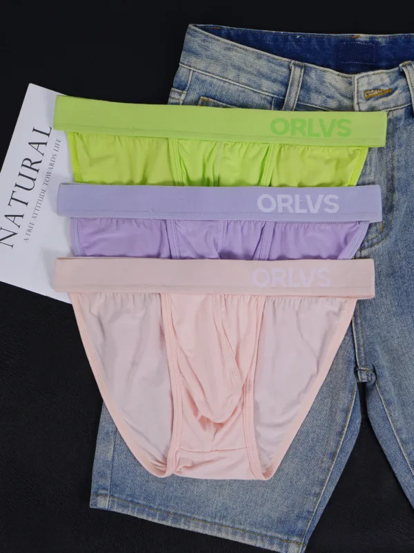 Cuecas modal ultrafinas masculinas, bolsa convexa em u, cintura elástica brilhante, cor sólida, respirável, roupa íntima diária, 1 peça