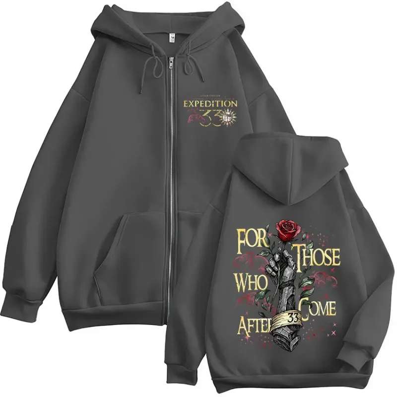 Game Clair Obscur Expedition 33 for Those Who Come After Zipper Hoodies Men's Clothing Fashion Zip Up Sweatshirts Jacket Coats