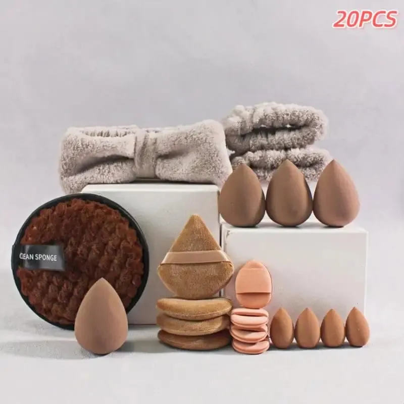 20/33 unidades kit de ferramentas de maquiagem conjunto completo com pincéis de maquiagem esponjas de beleza para maquiagem e remoção de maquiagem