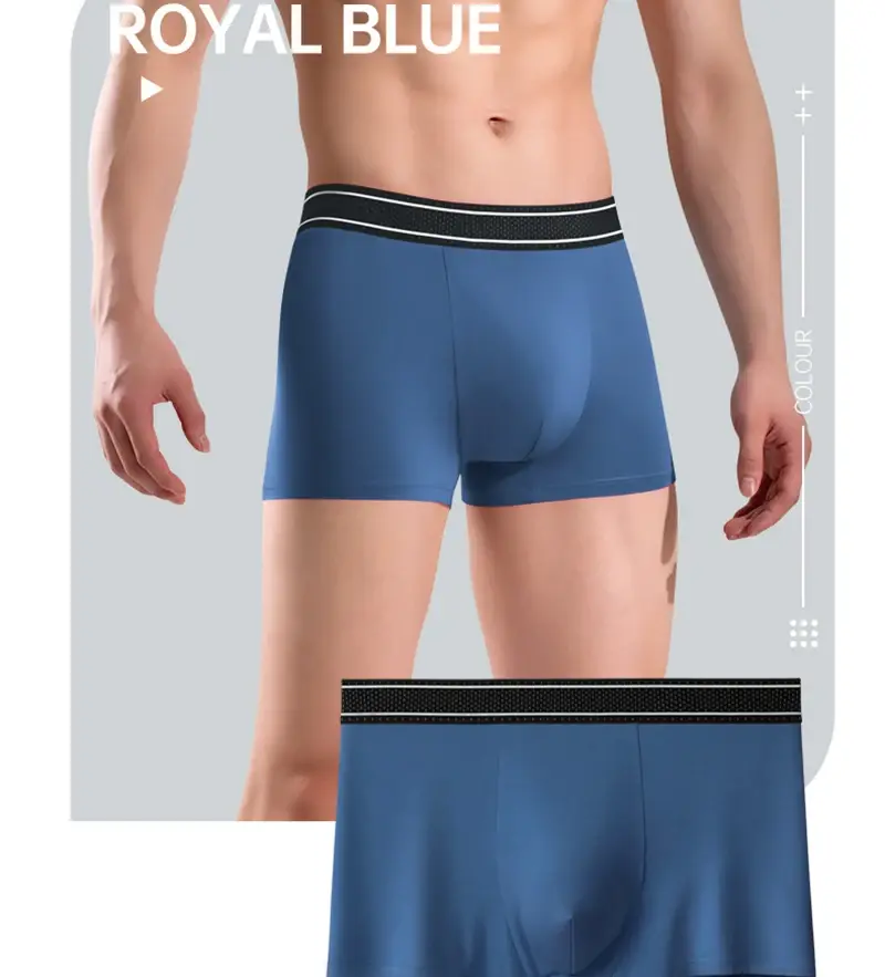 Mens Modal Boxer Shorts Seamless Seperation Bullet Pouch Soft Panties Large Size Breathable Underpants Comfortable Underwear