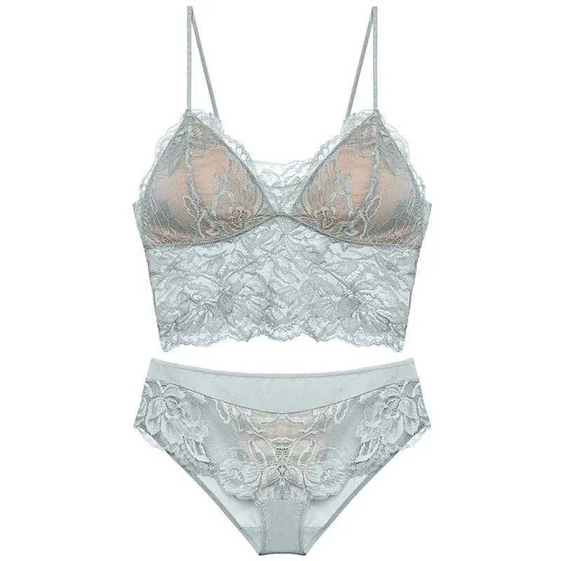 Bralette francês sem costas, renda pura, sem fio, halter, sem armação, anti-mamilo, conjunto confortável e tushy, ca moyisu, sutiã sexy