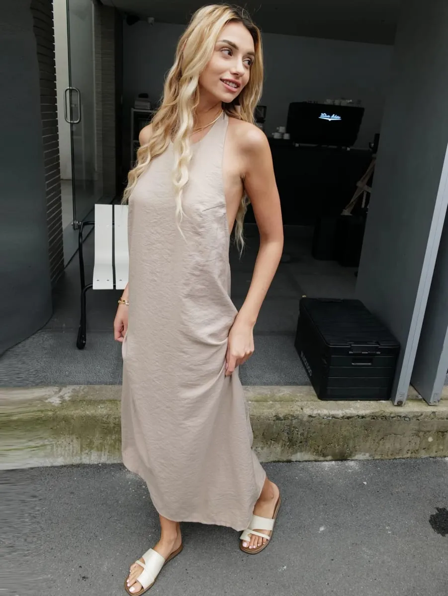 Vestido elegante feminino sem costas verão 2024