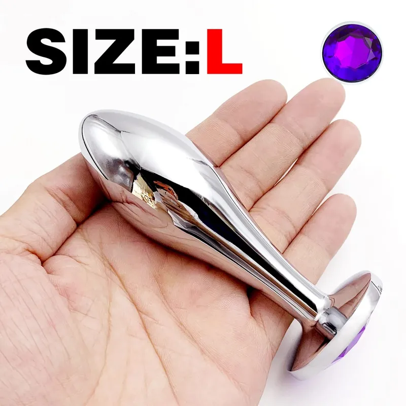 Plugue anal gota de metal com três tamanhos, base de joia, ponto g, massagem, prazer adulto, brinquedo sexual para bem-estar sexual, 1 peça — image 9