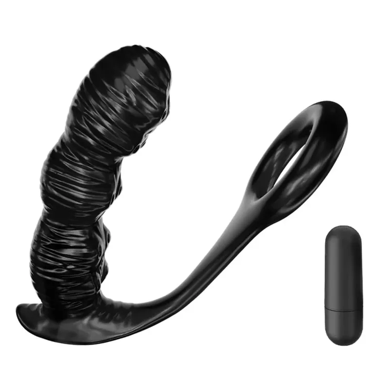 Vibrador anal vibrador masculino, massageador de próstata retardar a ejaculação, anel peniano, plugue anal com bala, brinquedos sexuais para homens, masturbador gay