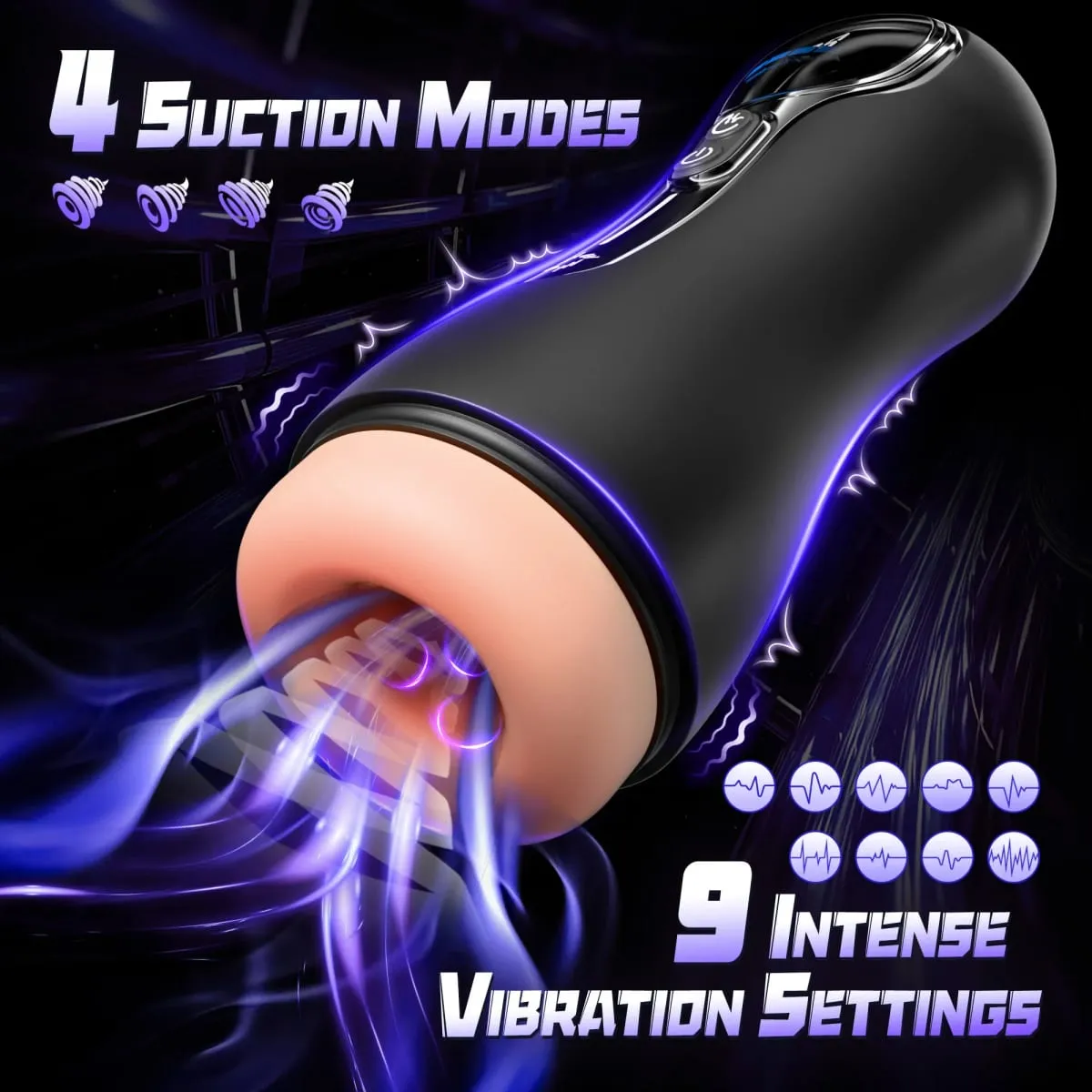 Automatic Male Sucking Masturbator LCD Display Masturbation Cup With 9 Vibrating Mode Pocket Pussy Adult Sex Toys for Man