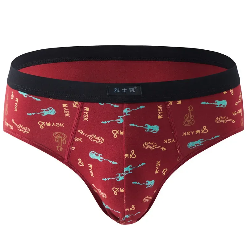 Cueca masculina de algodão plus size, cueca sexy, respirável, biquíni, estampa gay, calcinha masculina