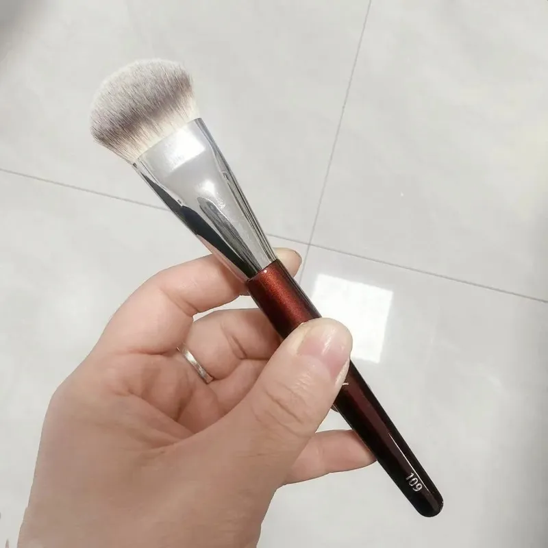 Pincéis de maquiagem para base com contornos, 1 peça, 101, base líquida, corretivo, pincel de maquiagem, cabo de madeira vermelha, ferramentas cosméticas 506 — image 11