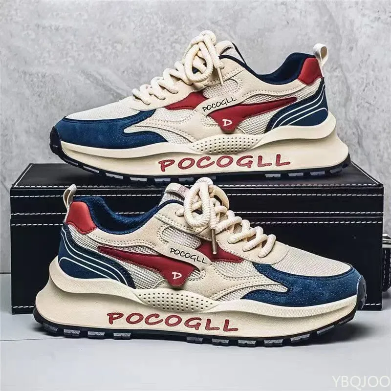Novo verão moda versátil altura aumentando sapatos malha respirável sapatos de sola macia casual confortável tênis masculino