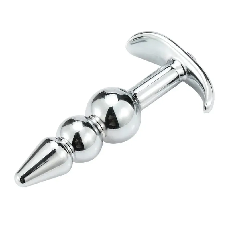Metal anal contas butt plug conjunto wearable exterior pequeno grande anal plug g ponto vibrador inserção vagina ânus brinquedo sexual
