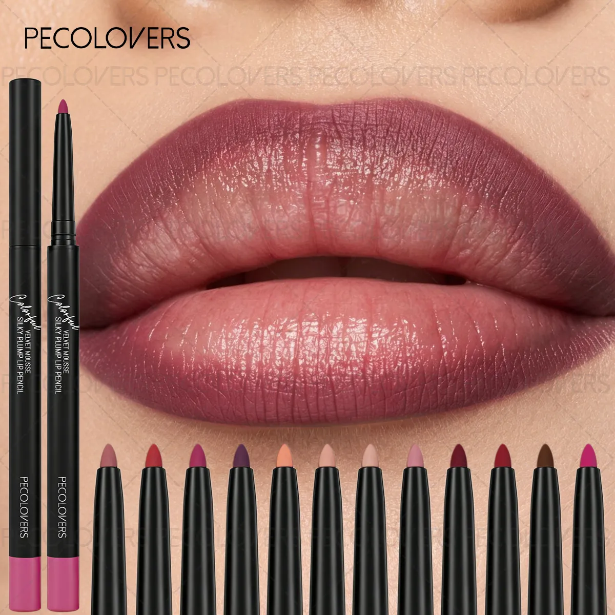 Matte Lip Liner Natural Lipstick Pen for All Light Types Accurate Defind Lip Lines Nude Pink Beige Red Tones Daily Makeup