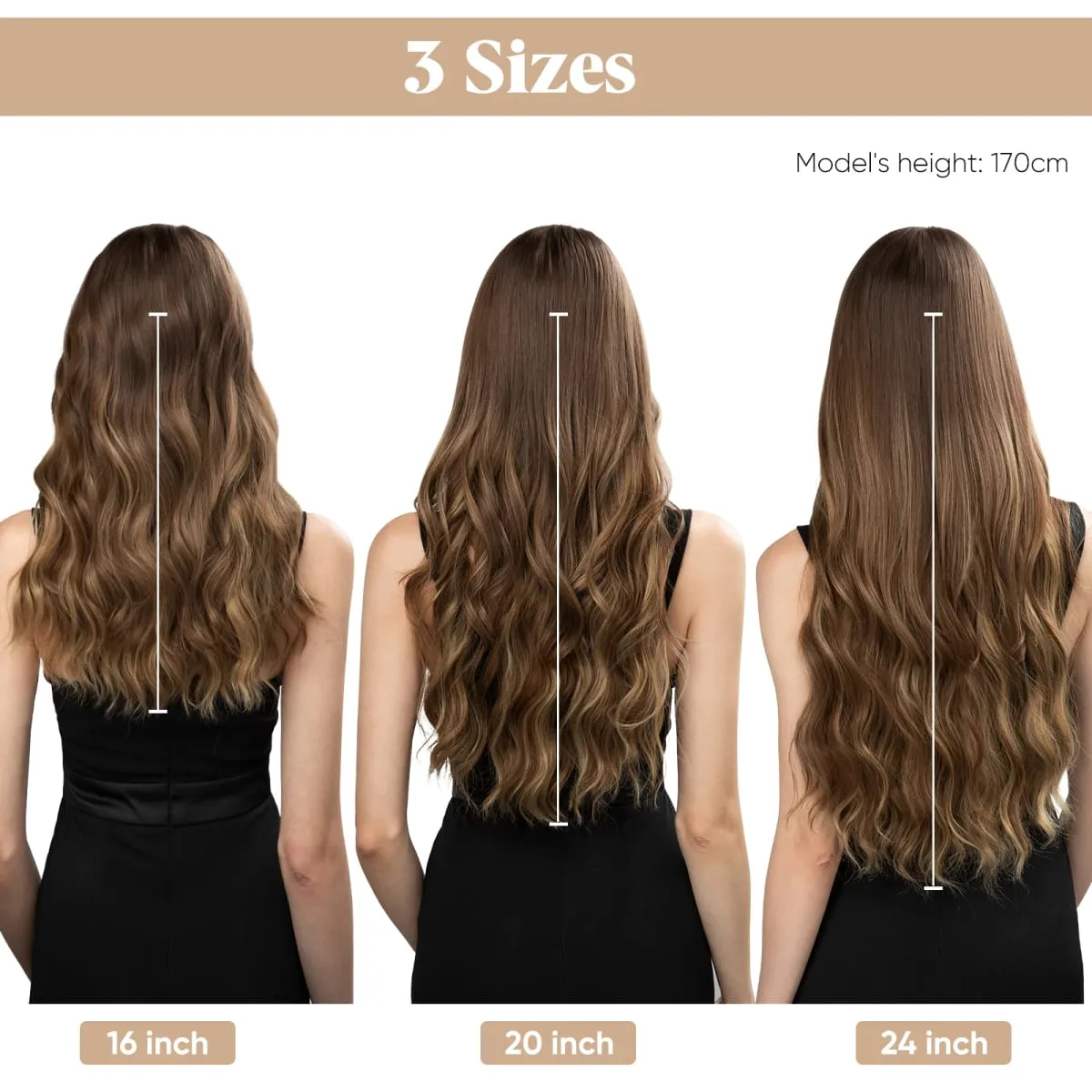 Fio invisível ondulado sintético com clipes, extensão de cabelo, linha de peixe, loiro natural, clipe em peça de cabelo falso