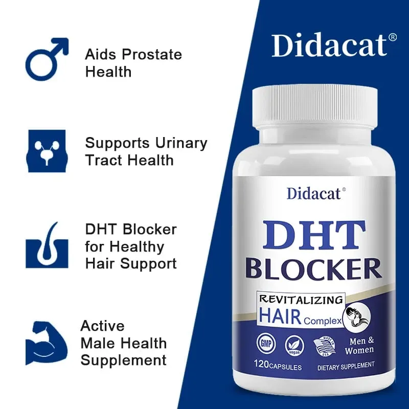 Didacat Advanced DHT Blocker Hair Growth Supplement for Hereditary Thinning Hair - for Men and Women Hair Loss
