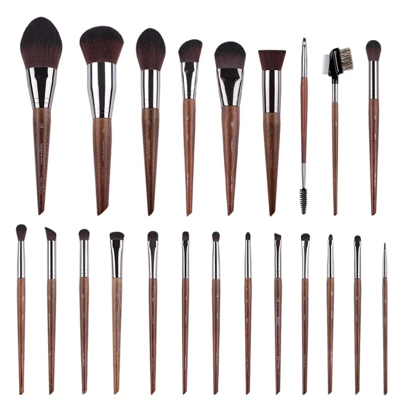2 peças/35 peças mf pincéis de maquiagem macios de madeira natural, pó, base, corretivo, pincel de maquiagem, blush, ferramentas de sombra de cabelo sintético