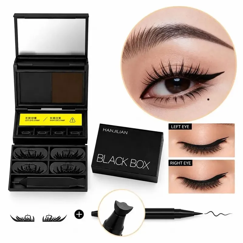 Waterproof Eye Makeup Stamping Pen Set Long Lasting Smudge Resistant Eyeliner Stamp Pen Ultra Fine Portable Eye Makeup Tools