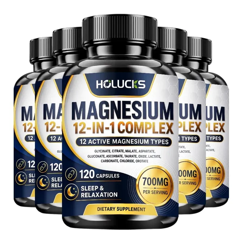 Cápsulas de magnésio com 1000 mg de citrato apoiam o relaxamento, aliviam a fadiga, saúde cardíaca, vitalidade diária para homens e mulheres