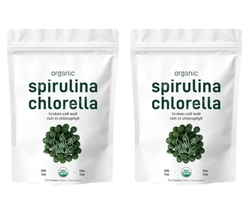 Comprimidos orgânicos de Spirulina Chlorella 3000mg Mistura de superalimento de 720 contagens com proteína vegana, energia, imunidade, suporte digestivo — image 8