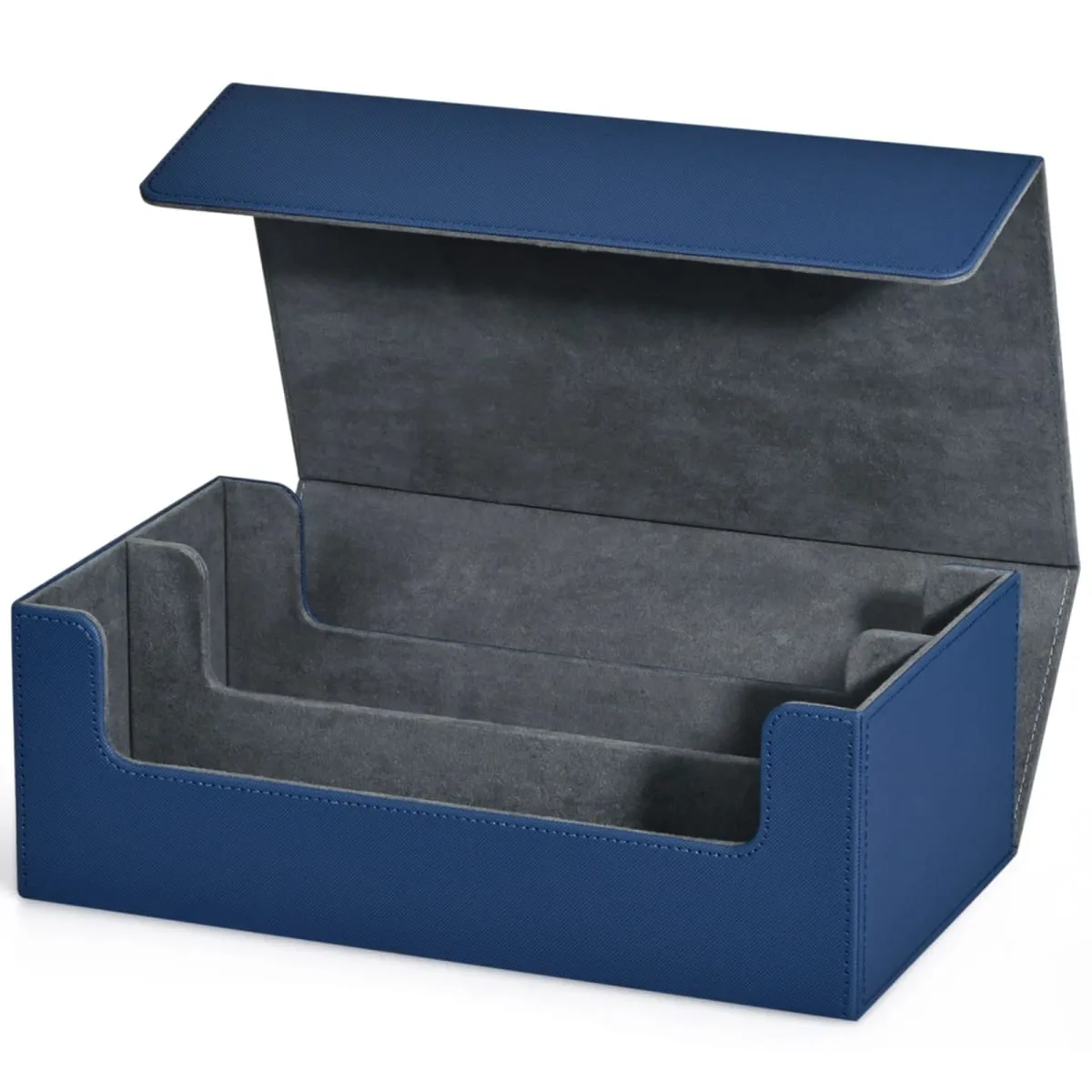Card Storage Box Card Deck Case Holds 1200+ Single Sleeved Cards Strong Magnetic PU Leather Card Boxes for TCG