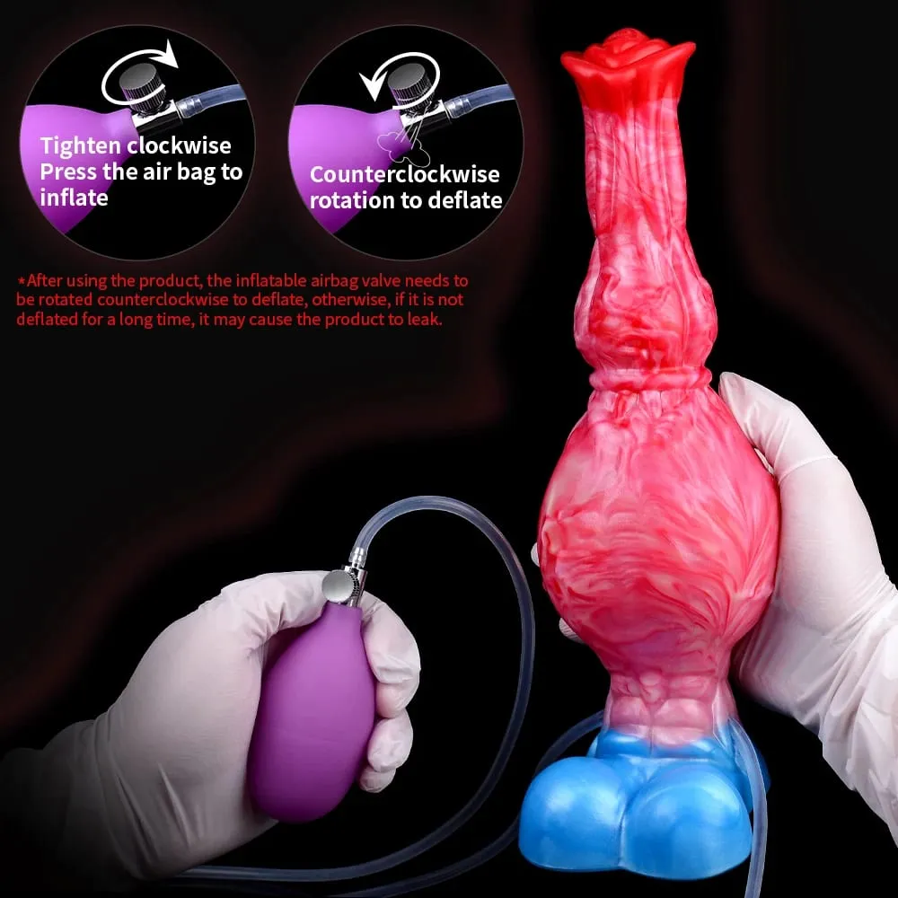 Plugue anal inflável para cavalo, plugue anal de silicone para ejaculação, pênis com nó, ponto g, treinador anal, brinquedo sexual gay, homens e mulheres