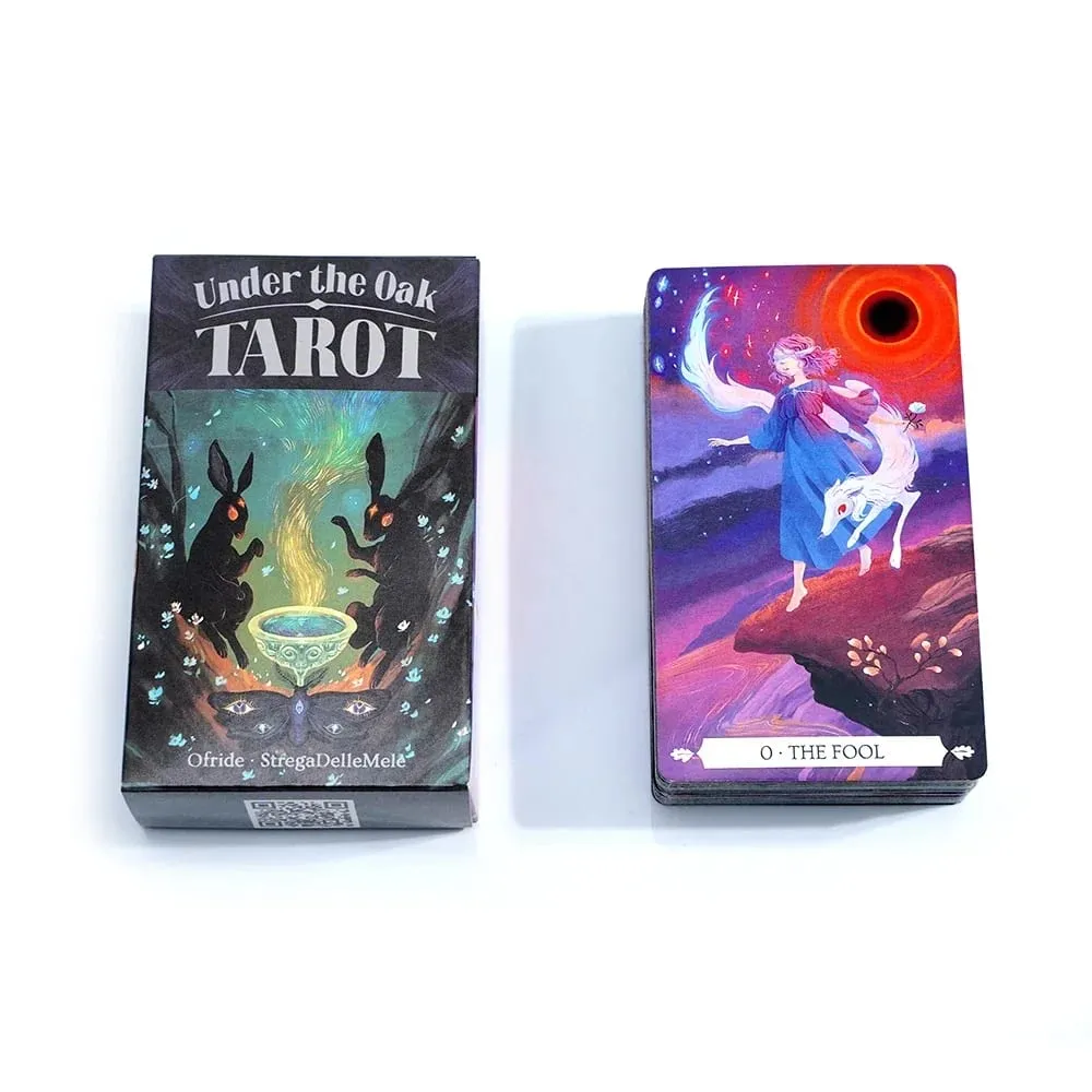 Sob o carvalho 78 peças de cartas de tarô, baralho de adivinhação exclusivo, jogo que combina fatos e ficção para leituras perspicazes