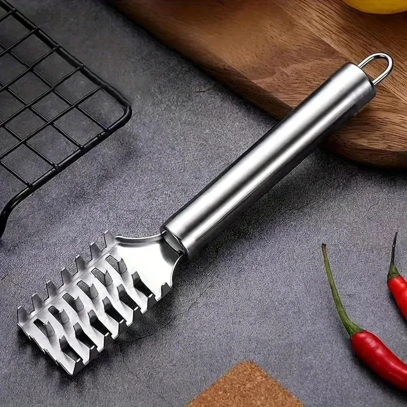 Fish Scaler Stainless Steel Premium Fish Scale Remover Integrated Casting Duty Sawtooth Fish Descaler Tool Fishes Scaler Tool