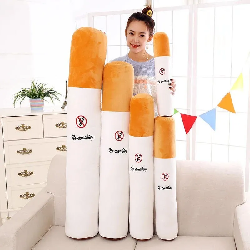 Agradável criativo fumar cilíndrico almofada de dormir travesseiro de cigarro brinquedos de pelúcia moda namorado presente de aniversário