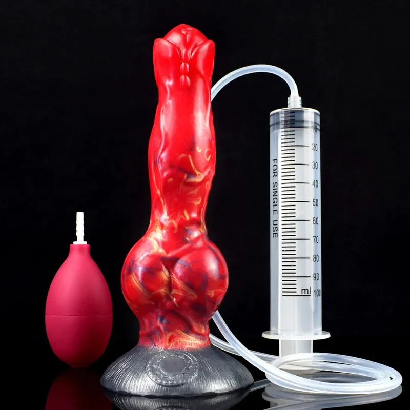 Ejaculação anal plug cão nó vibrador com forte otário estimulação vaginal esguichando pênis erótico adulto brinquedos sexuais 18 +