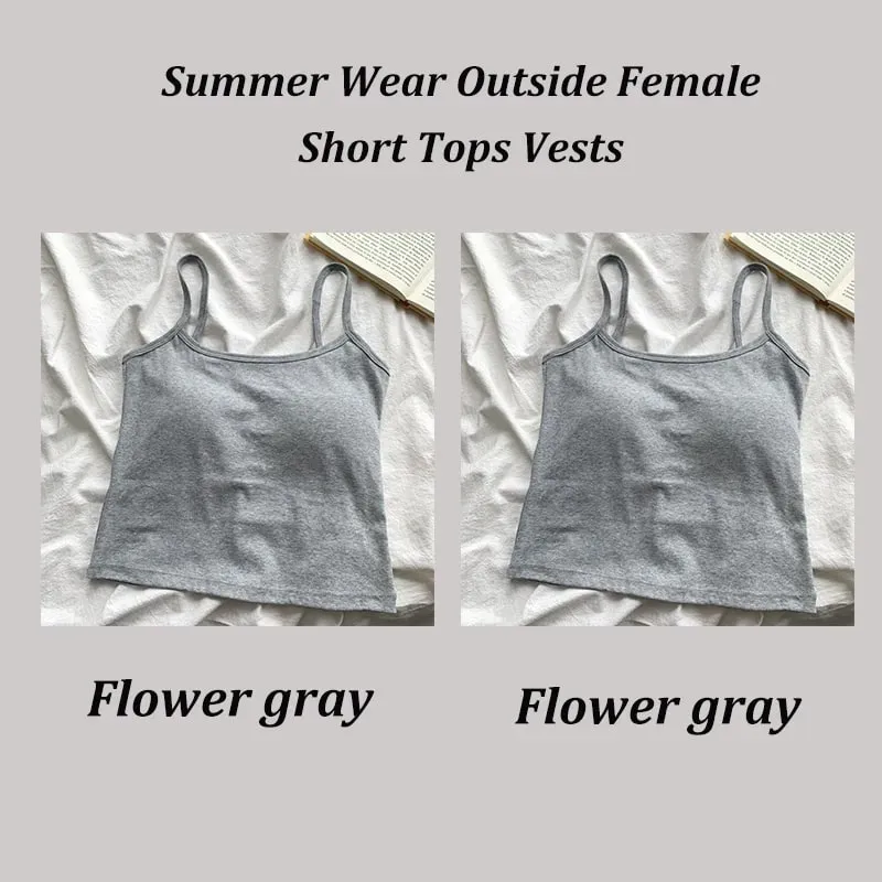 2 pçs/set feminino básico algodão camisola senhora cor sólida cintas de espaguete sem mangas coletes finos respirável curto sem mangas topos