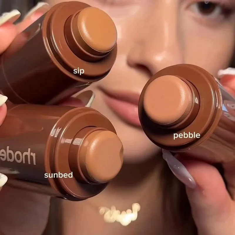 Nova chegada bolso bronze coutour vara rosto blush bochecha longa duração hidratante rosto iluminador blush bronzer escultura — image 3