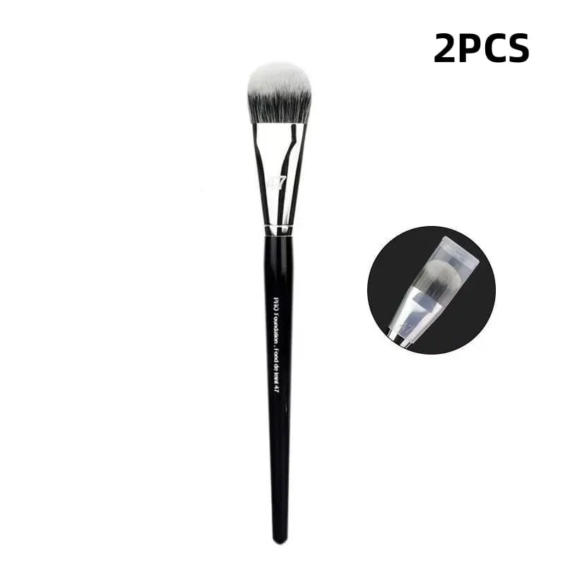 47 Pincel de base em ângulo chanfrado com cobertura de plástico Pincel de maquiagem para creme BB de base líquida profissional 1/2/3/4/5 PCS