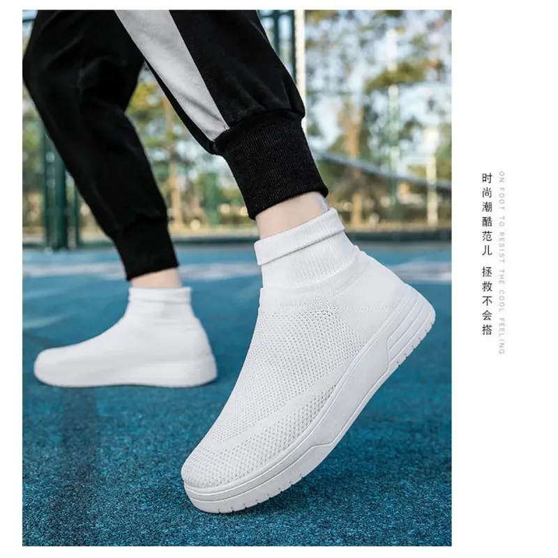 Sock Shoes for Men Spring 2026 New Couple Socks Breathable Mesh High Top Casual Shoes for Men One Foot Thick Soled Sneakers Men