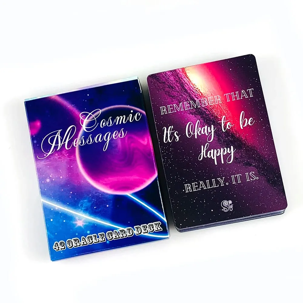 NEW Cosmic Messages Oracle Cards Deck A 42 Oracle Cards Twin Flame Love Message Prophecy Divination Cards Game Board Game