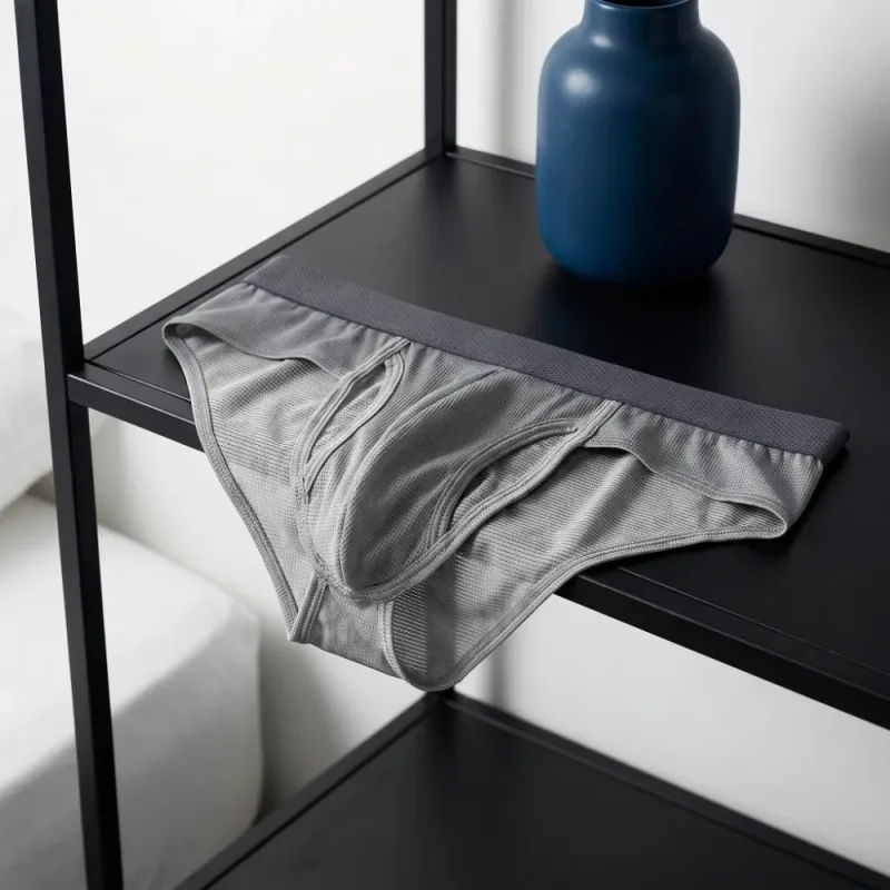 Cuecas finas de verão cuecas finas homens abertura lateral respirável calcinha de seda gelo emenda lingerie sem costura roupa interior masculina