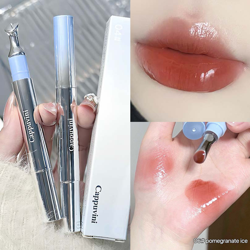Espelho aguado essência brilho labial de longa duração não-pegajoso plumping batom líquido geléia lábio esmalte maquiagem hidratante lábios matiz